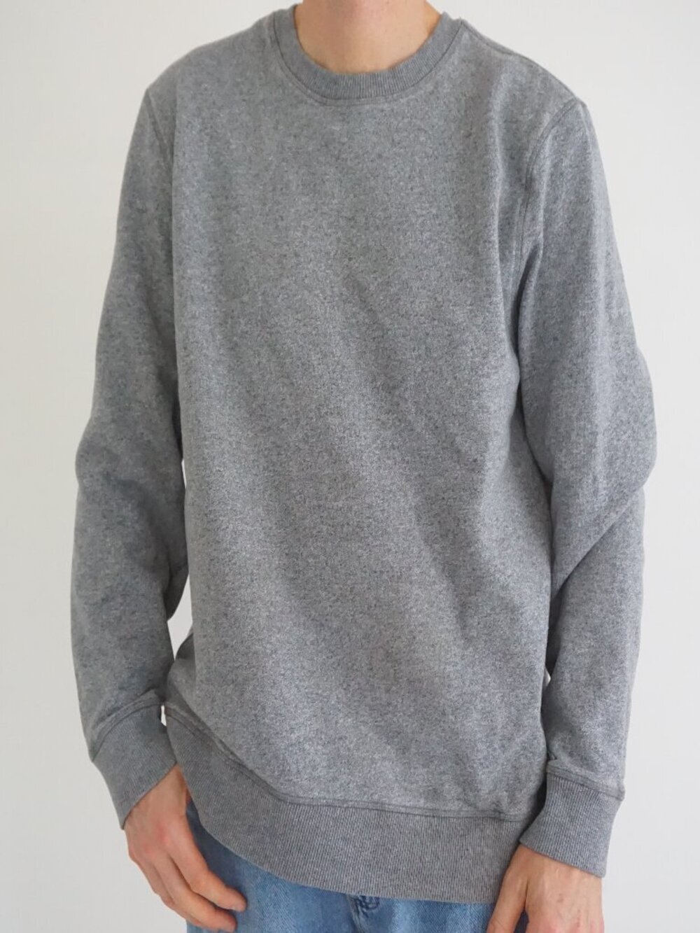 Denver Hayes Grey Heather Classic Crew Neck Casual Sweatshirt Everyday XL